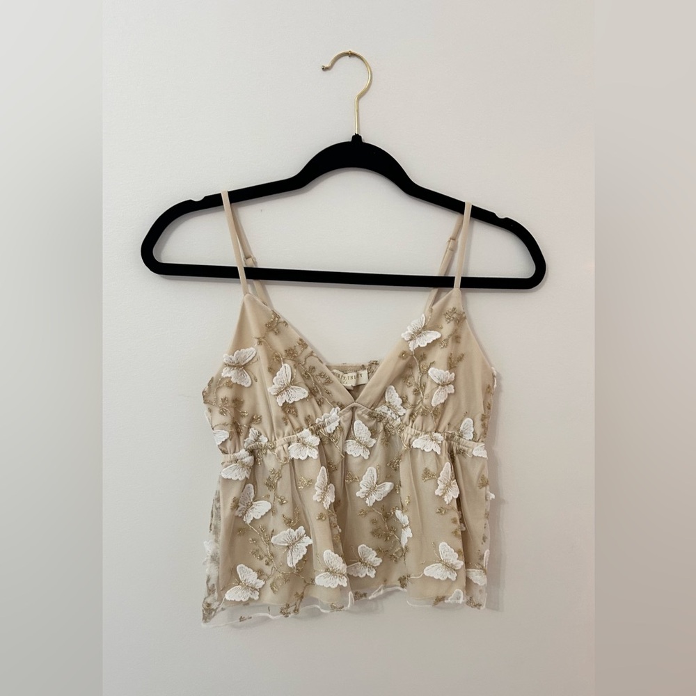 Elegant Butterfly Embroidered Top